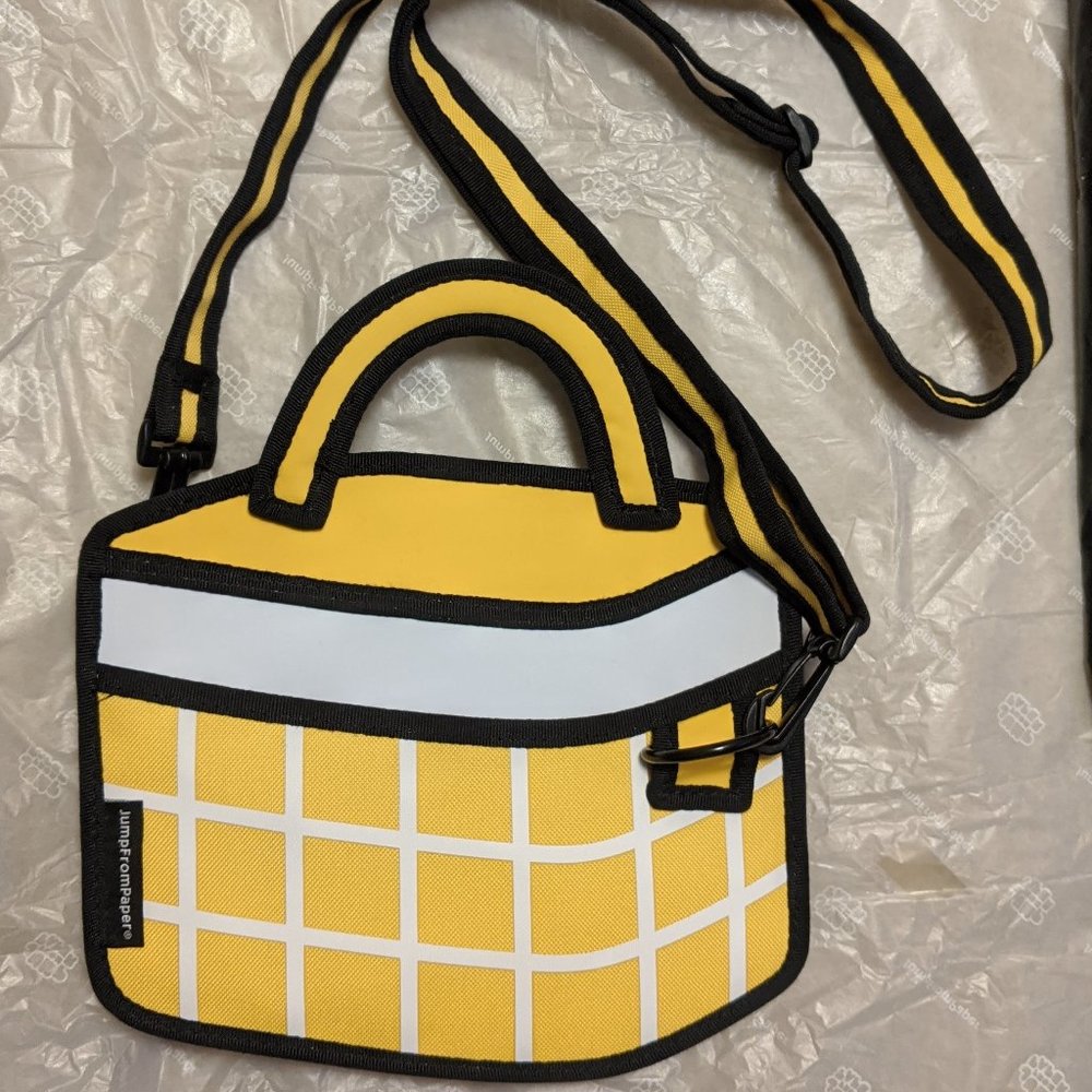 Jump from Paper 2D Yellow Checkered Handbag